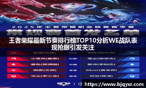 王者荣耀最新节奏排行榜TOP10分析WE战队表现抢眼引发关注